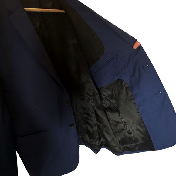 The KOOPLES 100% Wool Navy Blue Micro Houndstooth Blazer Mens Size 52 L-XL - Picture 14 of 16